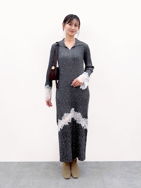 「LAGUNAMOON（ラグナムーン）のアイテム（ワンピース）」を使った、MIYABI BANJUさん（レディース・161cm）の秋コーディネート