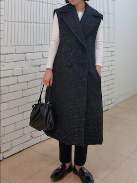 「アイテム（チャーム）」を使った、toyumoさん（レディース・157cm）の冬コーディネート