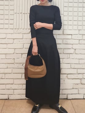 「アイテム（ボディバッグ/ウエストポーチ、ブラウン系）」を使った、toyumoさん（レディース・157cm）の秋コーディネート