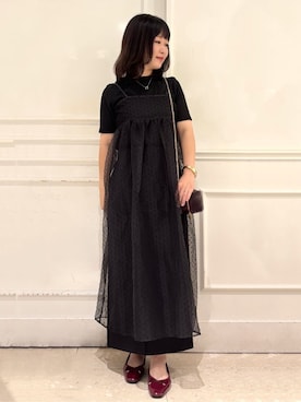 「アイテム（ポーチ、ブラウン系）」を使った、やまさん（レディース・160cm）の秋コーディネート