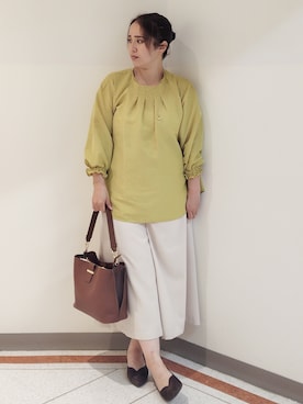 「Reflect（リフレクト）のアイテム（トップス）」を使った、FMさん（レディース・155cm）の秋コーディネート