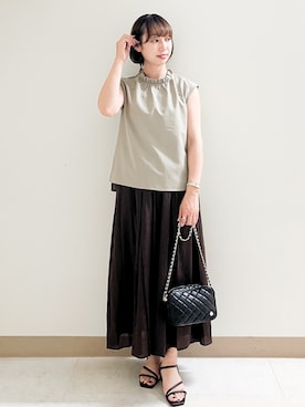 「OPAQUE.CLIP（オペークドットクリップ）のアイテム」を使った、あかねさん（レディース・158cm）の夏コーディネート