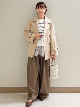 「COCUE（コキュ）のアイテム」を使った、あかねさん（レディース・158cm）の春コーディネート