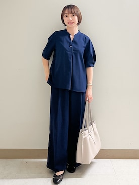 「OPAQUE.CLIP（オペークドットクリップ）のアイテム（パンツ）」を使った、あかねさん（レディース・158cm）の春コーディネート