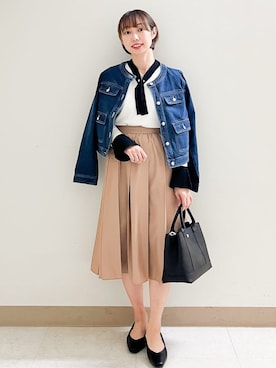 「COCUE（コキュ）のアイテム」を使った、あかねさん（レディース・158cm）の春コーディネート