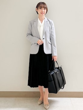 「index（インデックス）のアイテム（テーラードジャケット）」を使った、あかねさん（レディース・158cm）の春コーディネート