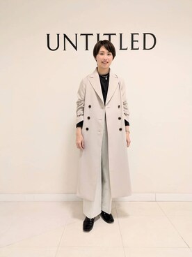 「UNTITLED（アンタイトル）のドライタッチ ロングスリーブTシャツ（Tシャツ/カットソー、グレー系）」を使った、yukariさん（レディース・158cm）の春コーディネート