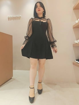 「ESPERANZA（エスペランサ）の3WAYチャンキーヒールパンプス（パンプス、ブラック系）」を使った、紫桜-shion-さん（レディース・156cm）の夏コーディネート