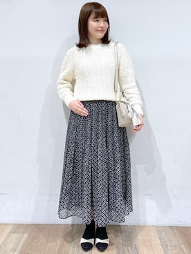 「アイテム（ショルダーバッグ、ゴールド系）」を使った、るーさん（レディース・158cm）の冬コーディネート