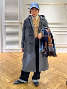 「アイテム（ダッフルコート）」を使った、つじ まこさん（レディース・150cm）の冬コーディネート
