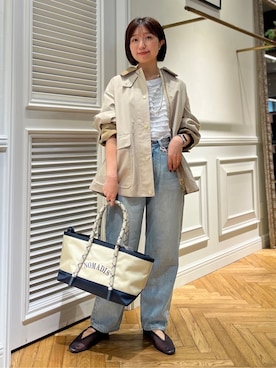 「NOMADIS（ノマディス）のアイテム」を使った、つじ まこさん（レディース・150cm）の春コーディネート