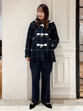 「アイテム（ダッフルコート）」を使った、minowaさん（レディース・156cm）の秋コーディネート