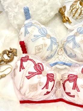 「Risa Magli（リサマリ）のイルメラ ブラジャー (B-C) ＜Side Shape（サイドシェイプ）＞（ブラジャー、レッド系）」を使った、rie19000715さん（レディース）の春コーディネート