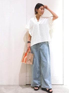 「OPAQUE.CLIP（オペークドットクリップ）のアイテム」を使った、shinkoさん（レディース・167cm）の夏コーディネート