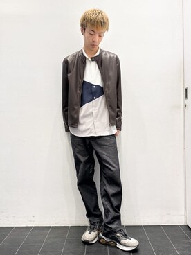 「THE SHOP TK （ザ ショップ ティーケー ）のアイテム（デニムパンツ）」を使った、ちびちゃんさん（メンズ・174cm）の秋コーディネート
