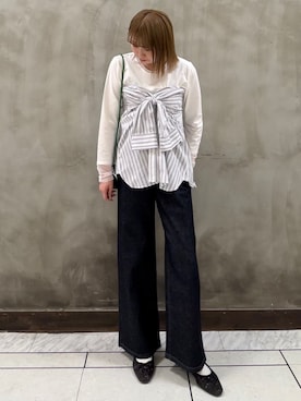 「SOMETHING（サムシング）のアイテム（パンツ）」を使った、maiさん（レディース・163cm）の冬コーディネート