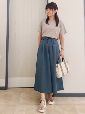 「Lee（リー）のアイテム（トートバッグ）」を使った、kumiさん（レディース・164cm）の夏コーディネート