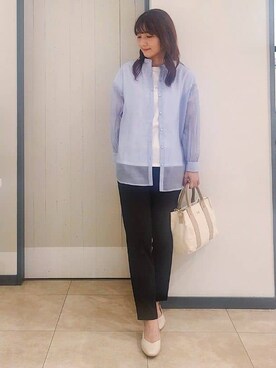 「Lee（リー）のアイテム（トートバッグ）」を使った、kumiさん（レディース・164cm）の夏コーディネート