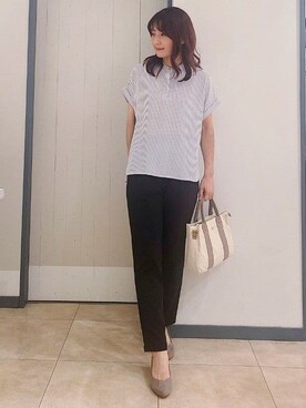 「Lee（リー）のアイテム（トートバッグ）」を使った、kumiさん（レディース・164cm）の夏コーディネート