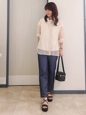「Lee（リー）のアイテム（ショルダーバッグ）」を使った、kumiさん（レディース・164cm）の夏コーディネート