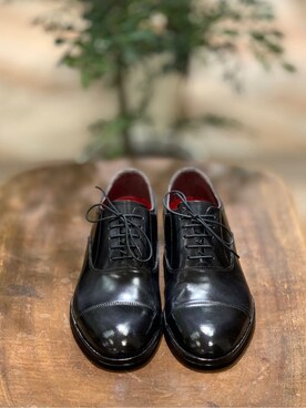 「TAKEO KIKUCHI（タケオキクチ）の【Made in JAPAN】ストレートチップ ドレスシューズ（ドレスシューズ、ブラック系）」を使った、蒲谷祐太さん（メンズ・180cm）の冬コーディネート