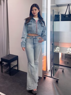 「GYDA（ジェイダ）のアイテム（ジャケット/アウター）」を使った、AMIさん（レディース・158cm）の春コーディネート