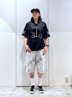「XLARGE（エクストララージ）のアイテム」を使った、reiaさん（レディース・173cm）の夏コーディネート