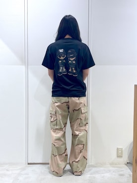 「XLARGE（エクストララージ）のXL-TYPE01（サングラス、ブラック系）」を使った、reiaさん（レディース・173cm）の夏コーディネート