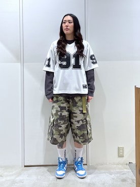 「XLARGE（エクストララージ）のアイテム（パンツ）」を使った、reiaさん（レディース・173cm）の春コーディネート