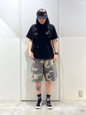 「XLARGE（エクストララージ）のCUSTOM SNAPBACK CAP（キャップ、その他）」を使った、reiaさん（レディース・173cm）の夏コーディネート