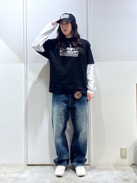 「XLARGE（エクストララージ）のアイテム」を使った、reiaさん（レディース・173cm）の春コーディネート