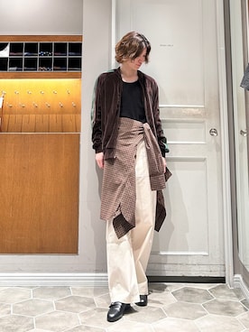 「Needles（ニードルス）のアイテム（ジャケット/アウター）」を使った、uto08さん（メンズ・174cm）の春コーディネート