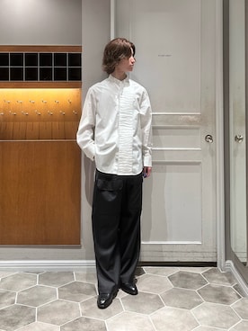 「NANO universe（ナノユニバース）のアイテム（シャツ/ブラウス、ホワイト系）」を使った、UT0さん（メンズ・174cm）の夏コーディネート