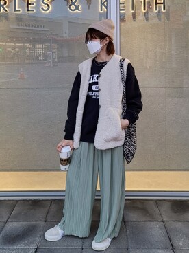 「Taiwan」｜「アイテム（その他アウター）」を使った、Anniwayさん（レディース・155cm）の冬コーディネート