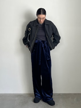 「アイテム（オールインワン・サロペット、ブルー系）」を使った、shinoさん（レディース・160cm）の秋コーディネート