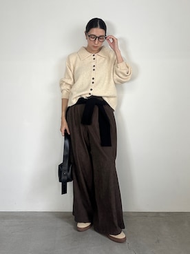 「アイテム（スラックス）」を使った、shinoさん（レディース・160cm）の夏コーディネート