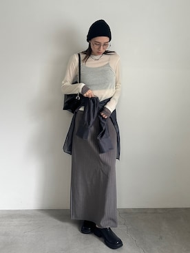 「アイテム（スリッポン）」を使った、shinoさん（レディース・160cm）の夏コーディネート