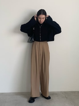 「select MOCA by son（セレクトモカバイソン）のアイテム（ニット/セーター）」を使った、shinoさん（レディース・160cm）の秋コーディネート
