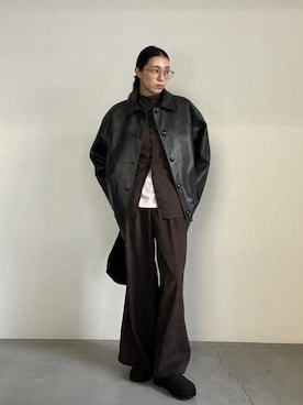 「アイテム（スリッポン）」を使った、shinoさん（レディース・160cm）の冬コーディネート