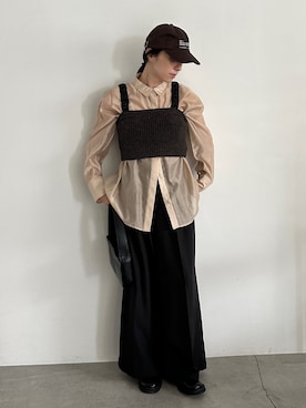 「アイテム（スリッポン）」を使った、shinoさん（レディース・160cm）の秋コーディネート