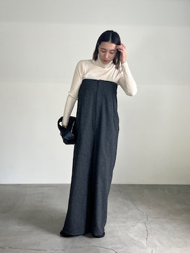 「select MOCA by son（セレクトモカバイソン）のアイテム（サロペット/オーバーオール）」を使った、shinoさん（レディース・160cm）の夏コーディネート