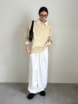 「アイテム（スリッポン）」を使った、shinoさん（レディース・160cm）の秋コーディネート