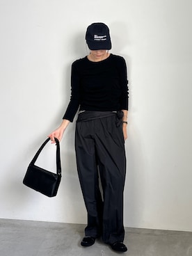 「select MOCA by son（セレクトモカバイソン）のアイテム（その他パンツ）」を使った、shinoさん（レディース・160cm）の秋コーディネート