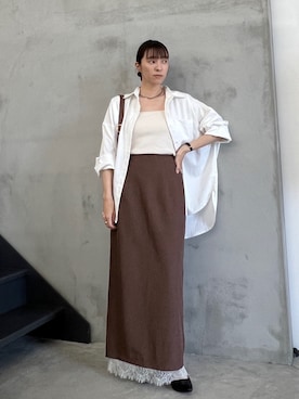 「select MOCA Et（セレクトモカエト）のアイテム」を使った、shinoさん（レディース・160cm）の春コーディネート
