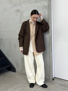 「アイテム（スウェットパンツ）」を使った、shinoさん（レディース・160cm）の秋コーディネート