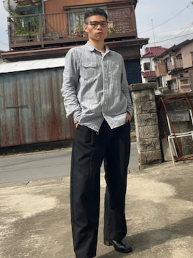 「JINS（ジンズ）のアイテム」を使った、マリモさん（メンズ・166cm）の夏コーディネート