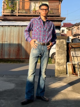 「Wrangler（ラングラー）のアイテム」を使った、マリモさん（メンズ・166cm）の夏コーディネート