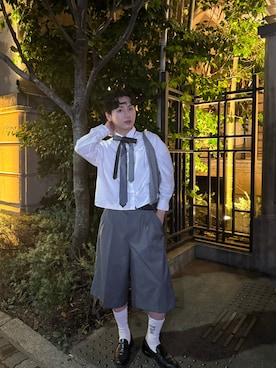 「アイテム（ネクタイ、ブラック系）」を使った、りょうさん（メンズ・171cm）の秋コーディネート