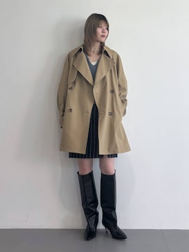 「アイテム（トレンチコート）」を使った、babyloneminoriさん（レディース・163cm・20代）の冬コーディネート