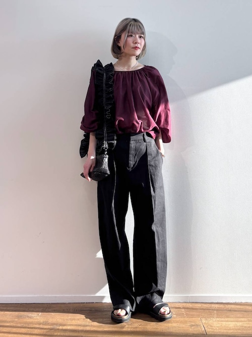 forte_forte 綿シルクローン ボヘミアン 刺繍 ギャザー ブラウス forte_forte 綿シルクローン ボヘミアン 刺繍 ギャザー ブラウス